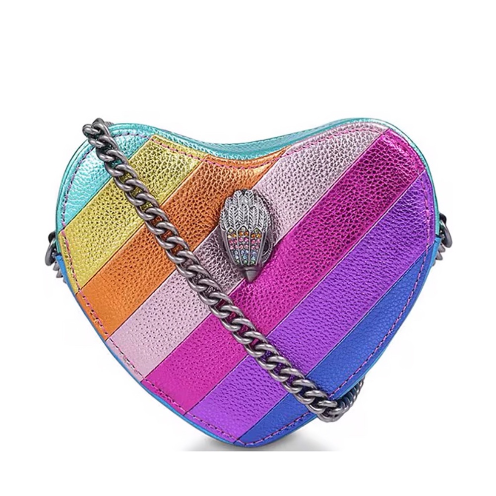 Kurt Geiger London Kensington Rainbow Leather Heart Crossbody Bag